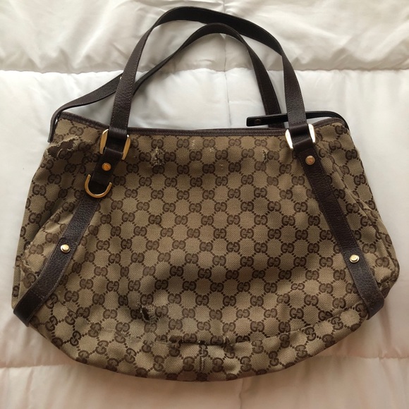 AUTHENTIC GUCCI Monogrammed Handbag - Picture 3 of 10